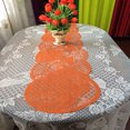 thumbnail image 6 of Cheers.US Orange Lace Tablecloth for Thanksgiving Decorations Pumpkin Crochet Table Cloth Cover Rectangle for Fall Autumn Harvest Party, 6 of 7