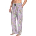 thumbnail image 6 of Picia Hand drawn bunny Pattern Mens Soft Woven Cotton Elastic Waistband Sleep Pajama Pant Lounge Sleep Pant With Pockets And Drawstring-Medium, 6 of 6