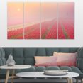 thumbnail image 1 of Lever de Soleil sur Rangées de Tulipes - Impression sur Toile Paysage, 1 of 3