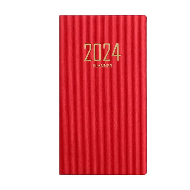 Planificador 2024 Libro de citas 2024 A6 60 hojas 120 páginas con calendario 12 meses Rojo