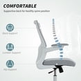 thumbnail image 3 of Ergonomic Office Chair with Lumbar Support & Flip-Up Armrests - Grey Mesh Task Desk Chair for Home Office, Living Room, or Study - Adjustable Height & Swivel, 3 of 7