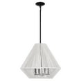 thumbnail image 2 of Golden Lighting Valentina 4-light Pendant in Matte Black and Natural Raphia Rope shade, 2 of 2