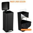 thumbnail image 1 of Garvee bote de basura de 30 L con pedal, tapa de cierre suave, acero inoxidable negro antihuellas y cubeta interior removible para cocina, baño u oficina, 1 of 7