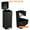 black, variant on Trash Can,60l/16 Gal Stainless Steel Double Trash Can with Recycling Bin, Soft-Close Lid, Step-on Garbage Bin