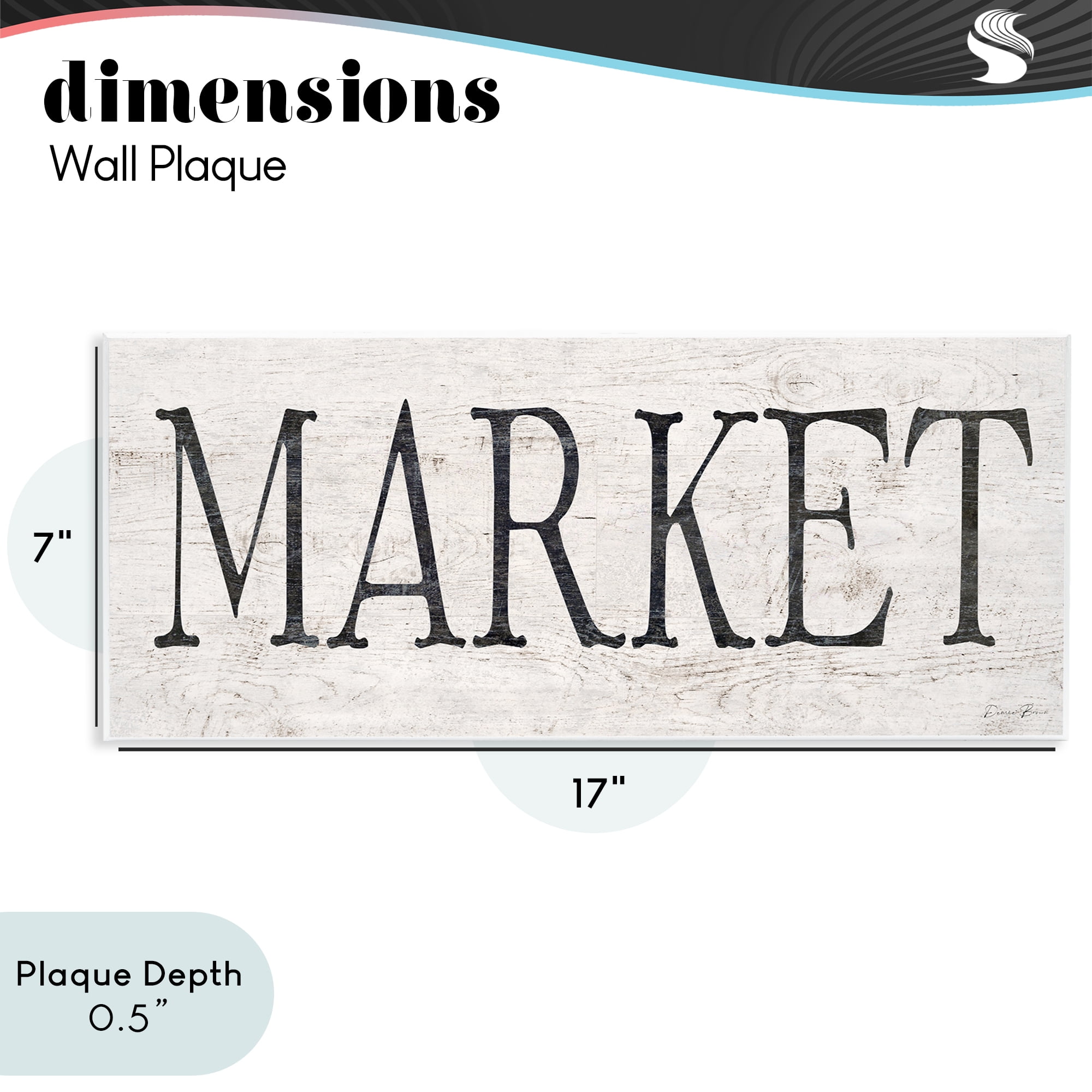 Stupell Industries Market Farmhouse Text Wall Plaque Art, design by Denise Brown