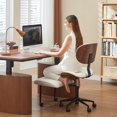 thumbnail image 3 of Chaise de Bureau à Pieds Croisés Chaise Croisée avec Accoudoirs Réglables Chaise Exécutive Inclinable en Velours avec Roulettes Grande et Haute Chaise de Bureau pour Ordinateur pour Bureau à Domicile, 3 of 3