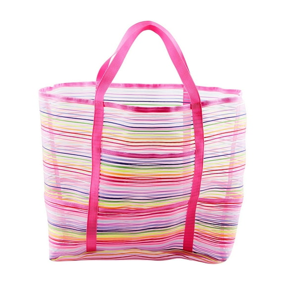 karymi Mesh Beach Bag Large Tote Backpack Outdoor Kids Toys Travel Towels Sand Away Bag Travel Accessories Camping Essentials