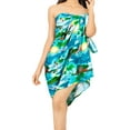 thumbnail image 2 of LA LEELA Women's Bikini Sarong Swimwear Cover up Skirt Bathing suit Summer Wraps Swimsuit Beach Wrap Coverups for Women One Size Teal, Island, 2 of 4