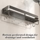 thumbnail image 5 of Estante de cocina de aluminio Space, gris, para pared, con ganchos, 30 x 12,5 x 5,5 cm, diseño ventilado para baño, artículos de tocador o cosméticos (paquete de 1), 5 of 7