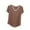 Brown, variant on Njagoc3 Womens Solid V-Neck Short Sleeve T-Shirt Summer Thin Casual Slim Fit Breathable Multi-Color