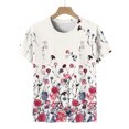 thumbnail image 4 of Pntutb, camiseta de manga corta suelta con cuello redondo y estampado informal de verano a la moda para mujer, blusa, Jersey Pntutb Pntutb-4728, 4 of 5