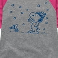 thumbnail image 3 of Peanuts - Snow Snoopy And Woodstock - Toddler & Youth Girls Raglan Graphic T-Shirt, 3 of 6