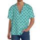 thumbnail image 1 of Balery Aquamarine Glitter1 Camisa Casual de Manga Corta con Botones para Hombre, Texturizada, Estilo Cubano, para Playa, Verano-Small, 1 of 5