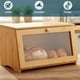 thumbnail image 4 of Panera Bamboo 28 * 38 * 21 cm, Panera de Gran Capacidad, Panara para Pan, Panera de Bambú, Caja de Almacenamiento para Cocina, Pan, Caja de Madera para Pan con Ventana Transparente, 4 of 7