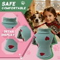 thumbnail image 4 of GASTROPOD Dog Sweater,Lake Green Turtleneck Knit Dog Sweaters for Small Dogs Girl,Heart Pattern Autumn Winter Wear Dog Clothes for Small Dogs,Style1, 4 of 7