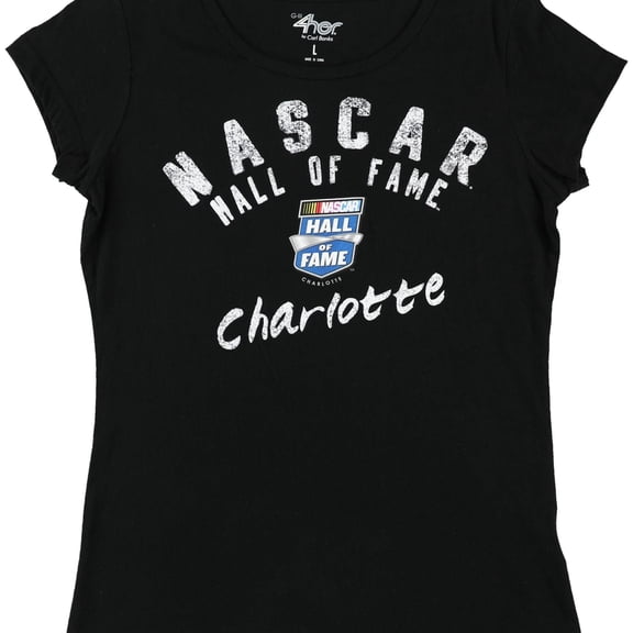 G-III Sports Womens Nascar Hall of Fame Graphic T-Shirt, Black, Medium