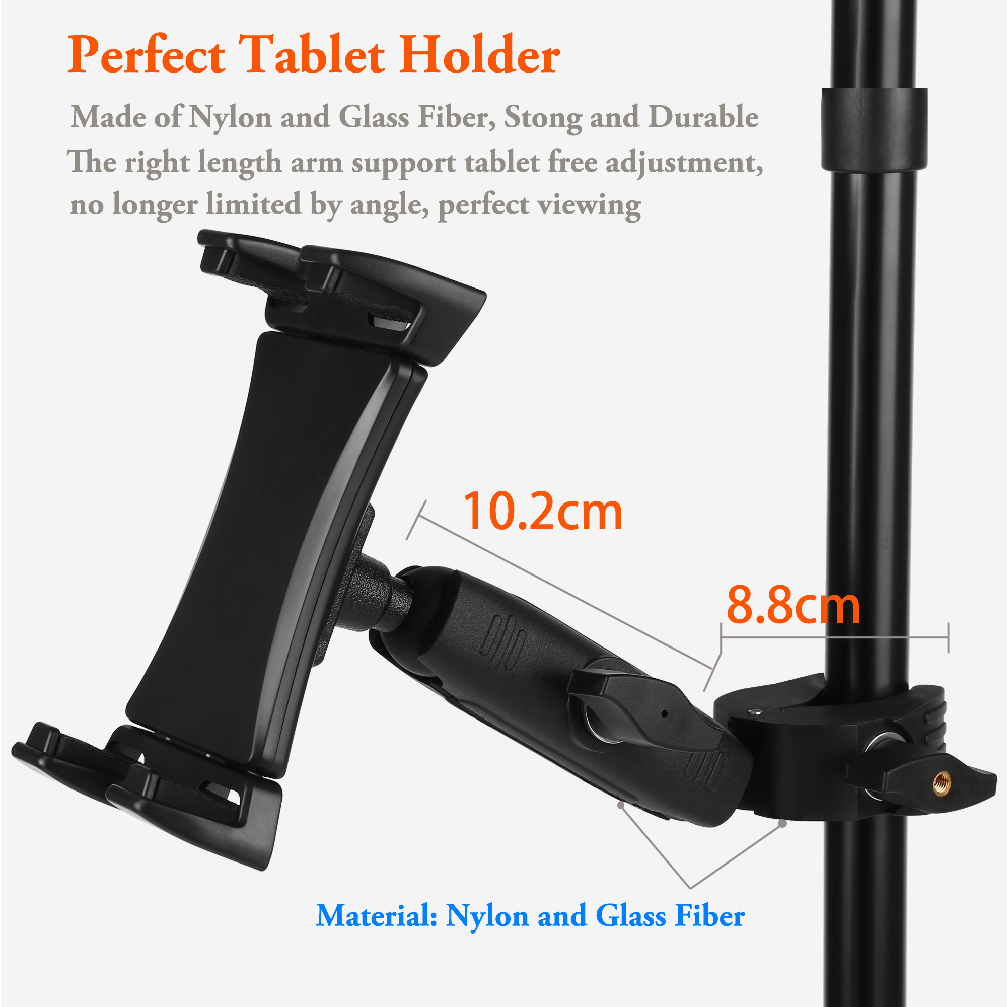 Peastrex Ipad Holder for Mic Stand, Tablet Phone Holder Micophone Music ...