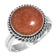 thumbnail image 1 of 925 Silver Ring For Women - Men Brown Gold Sunstone Stone Silver Ring Size 8.5 Fashion Silver Ring Size 8.5 Gift For Ladies On Friendship Day 925 Silver Jewelry With Gemstone, 1 of 5