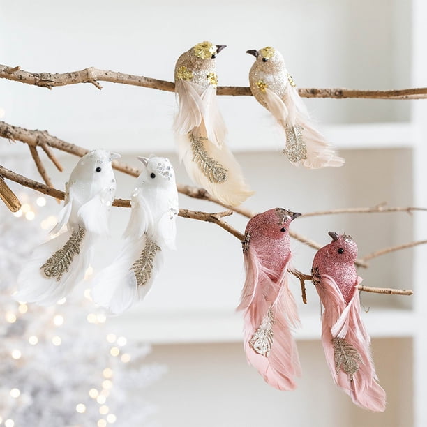 Adornos para árboles de Navidad Pájaros voladores Pájaros voladores falsos Ramas de árboles para jardinería Accesorios decorativos Decoraciones Escenas de pájaros Decoraciones colgantes Akmoler