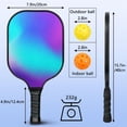 thumbnail image 4 of Pickleball Paddles Set Of 2, Fiberglass Surface, Neon Fluid Print, 4 Balls & Bag, 4 of 5