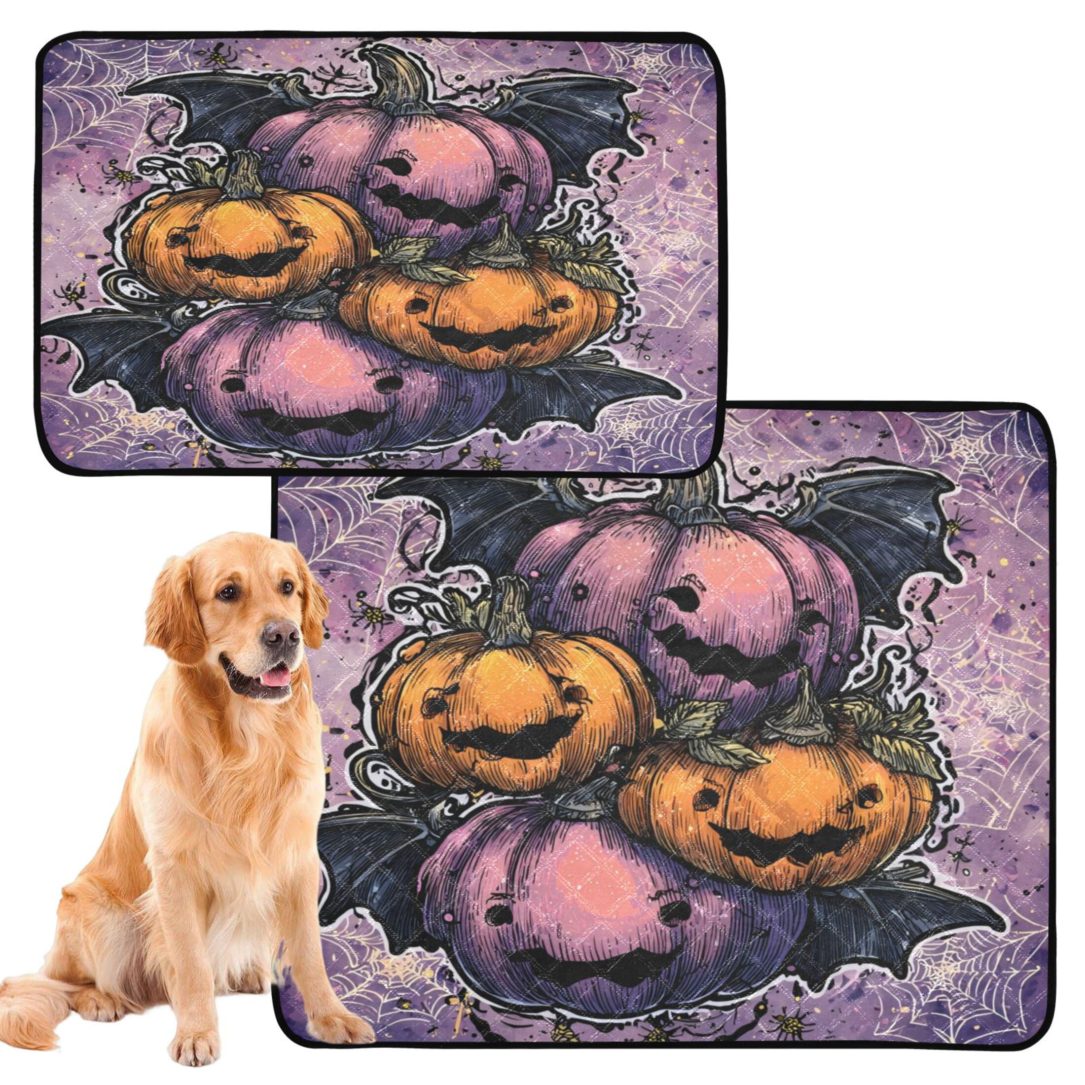 Qxltty Smile Pumpkin Cat litter Pads Pet Set of 3 Diaper Mats Center Anti-leakage Layer Absorbent Soft and Comfortable