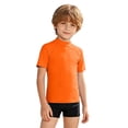 thumbnail image 4 of TGPMGRZ Boys Short Sleeve Rash Guard Swim Shirts UPF 50+ Sun Protection Swimwear Tops Orange 2-3 Years, 4 of 5