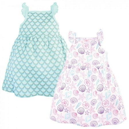 UPC: 0660168167832 | Hudson Baby Infant and Toddler Girl Sleeveless Cotton Dresses 2pk Sea Shells 0-3 Months