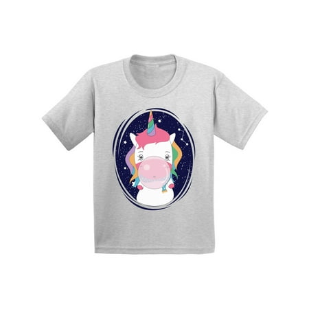 

Awkward Styles Infant Unicorn Shirts Themed Party Shirt Unicorn T-shirts for Boys Unicorn T-shirts for Girls Gift for 5 Year Old Cute Unicorn with a Pink Chewing Gum Animal Lover Gifts