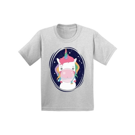 Awkward Styles Unicorn Shirts for Toddlers Cute Unicorn T-shirts Birthday Gifts for Kids Unicorn Birthday Party T-shirt Unicorn Chewing a Gum Shirt Gift for 1 Year Old Clothing for Boys and