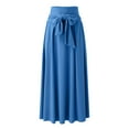 thumbnail image 2 of zuwimk Pleated Skirts For Women,Women’s Summer 2023 Casual Solid Color Boho Embroidered Tiered Maxi Skirt Light Blue,XS, 2 of 5