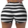 thumbnail image 2 of Lsque Black And White Stripes Pattern High Waisted Biker Shorts for Women-Tummy Control Fitness Athletic Workout Running Yoga Gym Shorts,Moisture-Wicking-Small, 2 of 9