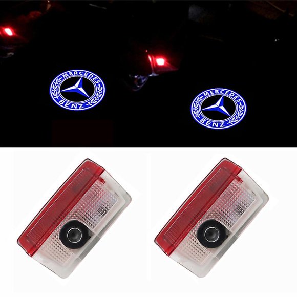 2x Car Door Led Logo Projector Light For Mercedes Benz Gls/glc/glb/gla/a/b/c/e-class