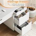 thumbnail image 5 of DreamCurship Computer Desk with Hutch,  White Desk with 4 Drawers and Storage Shelves, Home Office Desk with Bookshelf,  White, 5 of 8