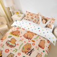 thumbnail image 2 of Erosebridal Kawaii Capybara Queen Duvet Cover Set,Cute Flowers Floral Bedding For Girls Kids Reversible 3 Pieces,No Comforter, 2 of 6