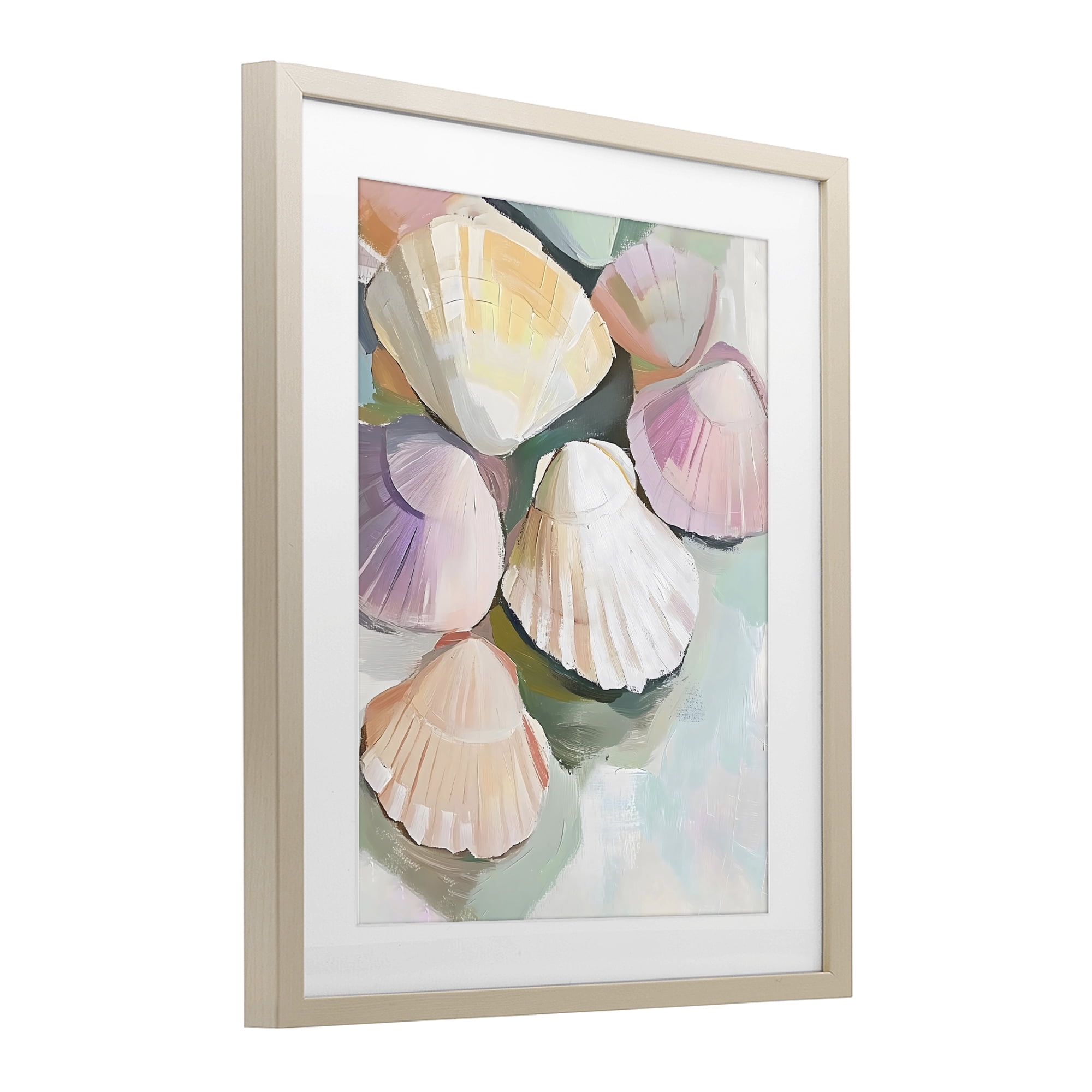 Stupell Industries Pink Seashells Marine Collection Birch Framed Print Under Glass, design by The Prints Vibe