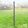 thumbnail image 2 of Fencer Wire Heavy Duty 7FT Outdoor Patio Steel Fencing Border Post, 16 Gauge Anti-Rust Metal Fence Post, 2” Diameter Decorative Garden Fence Post, Pack of 10, 2 of 8
