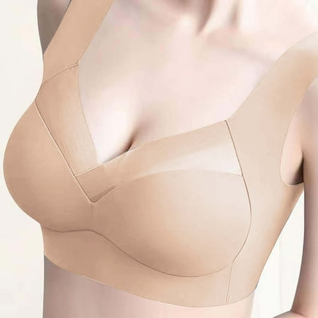 GZWYHT Bralettes for Women Clearance Bras for Women Fashion Deep Cup Bra Summer Push Up Wireless Bra Bras For Women No Underwire Backless Bra Wireless Bras Push Up Bra Beige 4XL