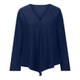 thumbnail image 6 of XuJwPNcy Womens Deep V Neck Blouse Dressy Casual Loose Long Sleeve Tops Elegant Fall Pleated Tunic Shirt, 6 of 6