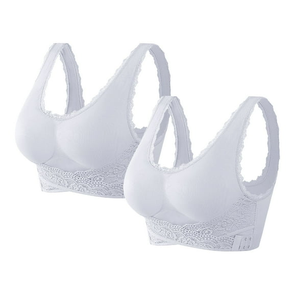 WCJM Women Polyester Pink No Steel Ring Thin Women Bra Solid Color Embroidered Decoration Breathable Gathers Underwear Comfort Bra