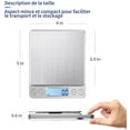 thumbnail image 4 of Zshan Digital Kitchen Scale USB Rechargeable 1kg/0.1g Digital Baking Food Scale, Precision Electronic Scale Stainless Steel Weighing Table Tops, Tare Function, 4 of 5