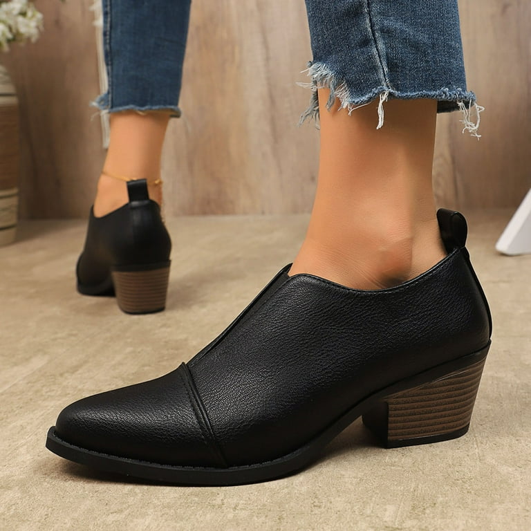 Oyedens Womens Dress Oxfords Slip on Ankle Booties Fashion Leather Pointed Toe Stacked Mid Heel Office Work Short Dressy Boots Winter Fall Shoes for Oyedens Womens Dress Oxfords Slip on Ankle Booties Fashion Leather Pointed Toe Stacked Mid Heel Office Work Short Dressy Boots Winter Fall Shoes for