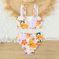 thumbnail image 4 of Utlike Girls Swimwear Kids Floral Print 2 Piece Swimsuit Swimwear Bathing Suit Cute Bikini Adjustable Girls Swimsuit Size 11 Years-12 Years, 4 of 7