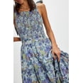thumbnail image 2 of Women Floral Maxi Dress Tie Shoulder Cutout Backless Boho Smocked Flowy Dresses Summer Fall Sundress, 2 of 6