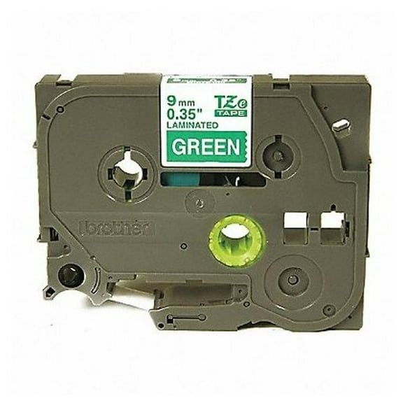 Brother Label Tape Cartridge, White on Green, Labels/Roll: Continuous TZe725