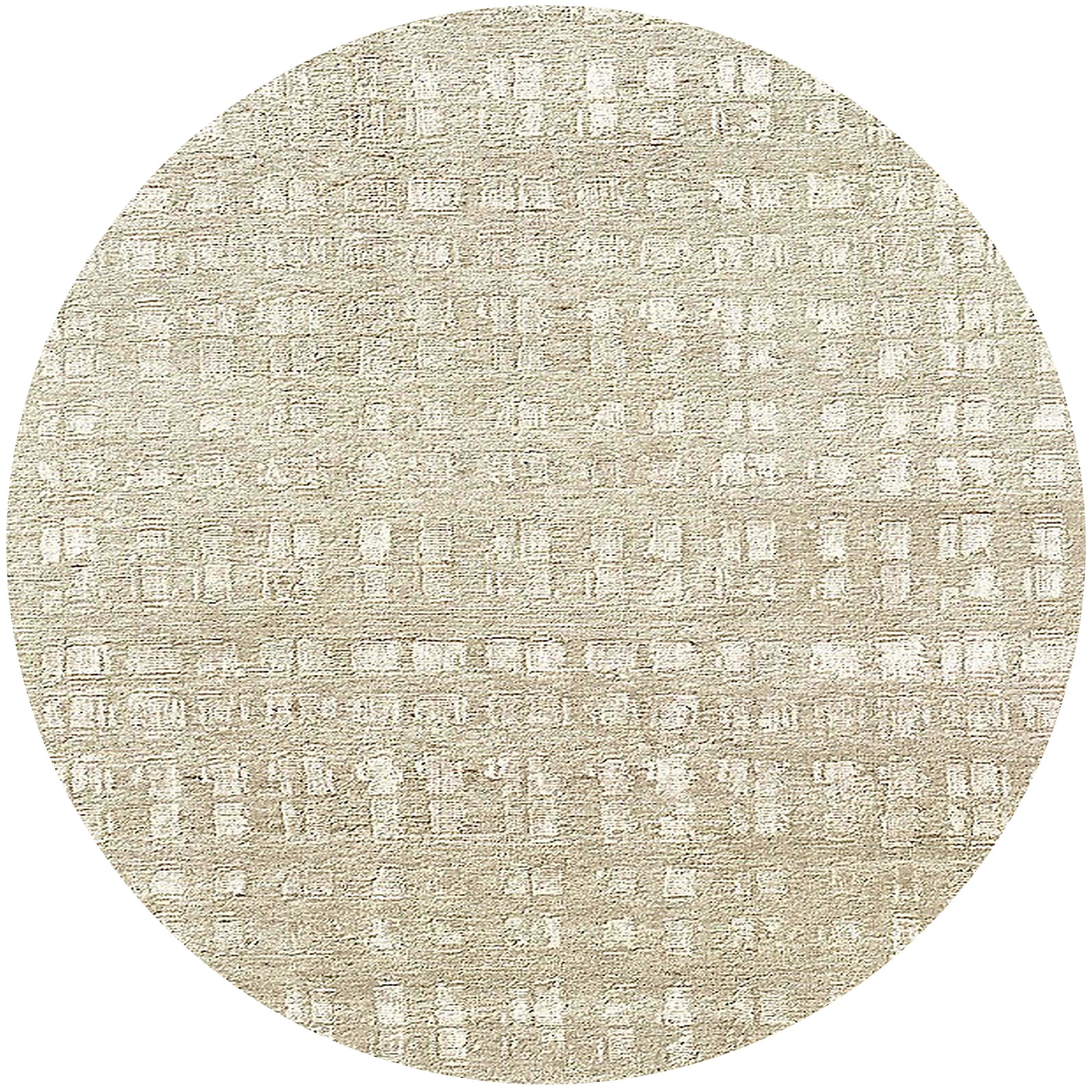 Ahgly Company Indoor Round Mid-Century Modern Camel Brown Solid Area ...