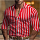 thumbnail image 1 of Camisa de hombre con degradado camisa hawaiana de verano camisa de manga larga con solapa tribal y bloques de color ropa para hombre transpirable, 1 of 6