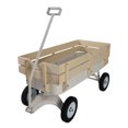 thumbnail image 2 of E-Western Outdoor Garden Carriage All Terrain Wooden Railings Solid Tires Big Foot Steel Cart Wagon, 2 of 11