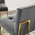 thumbnail image 5 of Bar Stool Chair Barstool, Velvet, Metal Steel, Gold Grey Gray, Modern Contemporary Urban Design, Bar Pub Cafe Bistro Hotel Restaurant Hospitality, 5 of 8
