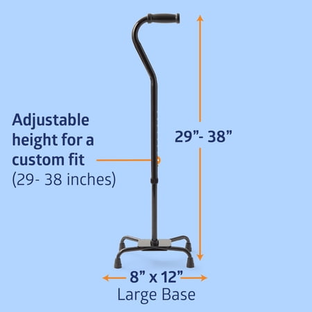 A rubber piece from the bottom is missing‼️ Aluminum Quad Cane with Large Base for Balance, Lightweight Walking Aid for Seniors & Adults