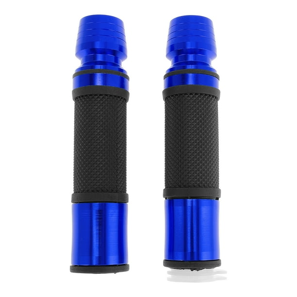 Kit de cubiertas de empuñaduras de mano de motocicleta de 7/8" 22mm 15/16" 24mm, empuñaduras de manillar de aleación de aluminio y goma para motocicleta, scooter, bicicleta, ATV, azul, 1 juego